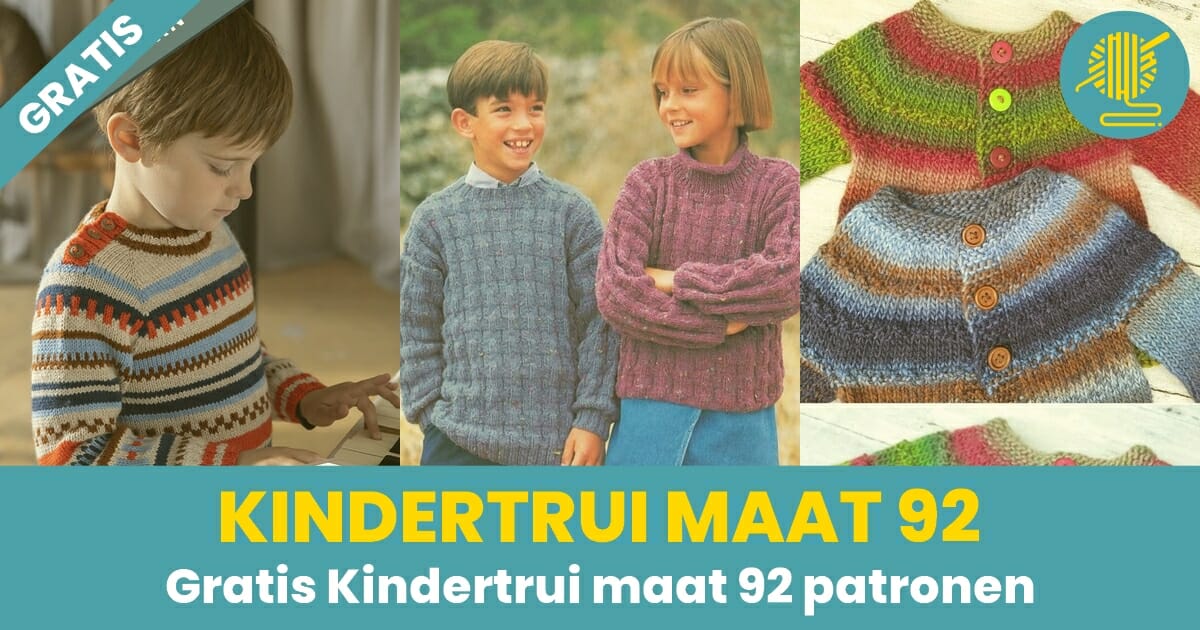 Download Gratis breien kindertrui maat 92 met Uitleg